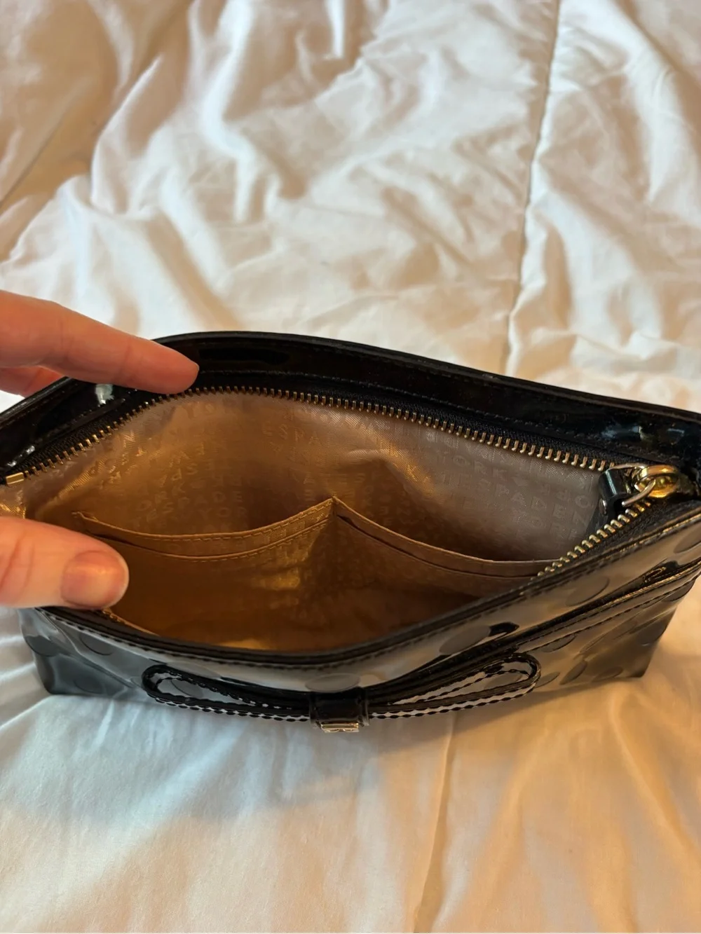 Kate Spade Patent Polka Dot Handbag
